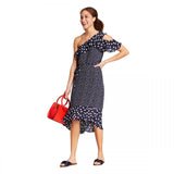 A New Day Women's Polka Dot One Shoulder Midi Dress