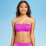 Shade & Shore Women's Ribbed Bandeau Bikini Top