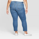 Ava & Viv Women's Plus Size Straight Leg Destructed Girlfriend Jeans
