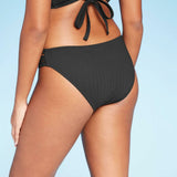 Shade & Shore Women's Ribbed Strappy Side Cheeky Bikini Bottom