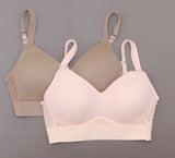 Rhonda Shear 2 Pack Mesh Back Molded Cup Bras Mocha/ Pink Medium