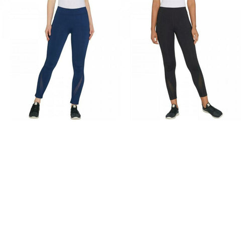 Susan Lucci Women's Petite Mesh Detail Ankle Leggings