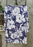 Slinky Brand Women's Border Print Long Tunic And Skinny Pant Set