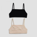 Hanes Girls 2pk Pointelle Square Neck Bralette