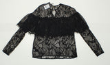 Who What Wear Women's Layered Lace Blouse Black XS