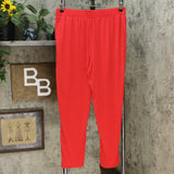 IMAN Women's Global Chic Ankle Pants With Pockets Red Large