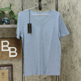 DG2 by Diane Gilman Women's Short-Sleeve Mesh Inset V-Neck T-Shirt