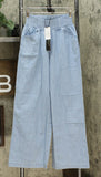 NWT DG2 By Diane Gilman Womens Smocked Palazzo Cotton Jeans Pants. 680780 Small