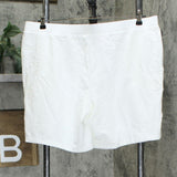 Denim & Co. Women's Active French Terry Shorts With Stitch Details White XL