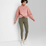 Wild Fable Women's High-Waisted Pocket Leggings Olive Green XS