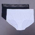 Breezies 2 Pack Lace Essentials Full Brief Panties Fashion Plus 3X