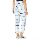 DG2 by Diane Gilman Women's Petite Classic Stretch Tie Dye Straight Cropped Jeans