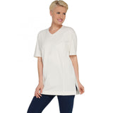 Denim & Co. Essentials Women's Oversized Princess Seams Knit Top Natural Medium