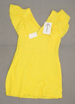 A New Day Women's Ruffle Sleeve Shift Dress Linen Yellow 12