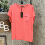 DG2 by Diane Gilman Women's Slub Burnout Pocket T-Shirt