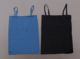 Rhonda Shear OF 2 Convertible Seamless Camisoles With Shelf Bra Black/Teal Small