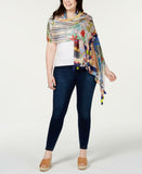 Echo Women's Spring Patchwork Oblong Scarf with Tassels