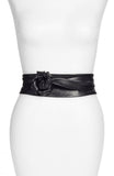 Ada Womens Handmade Leather Wrap Belt Black One Size