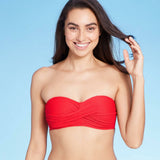 Kona Sol Women's Ribbed Bandeau Bikini Top