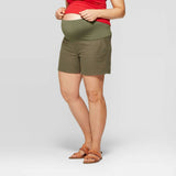 Isabel Maternity by Ingrid & Isabel Pull-On Adjustable Band Twill Shorts