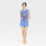 Weekend Soul Women's Tank Top and Shorts Pajama Set 84757538 Blue L