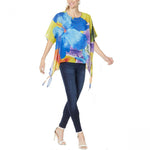 Colleen Lopez Women's Chiffon Floral Poncho Top Exploded Floral Small