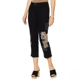 DG2 by Diane Gilman Women's Tall Classic Stretch Embroidered Cropped Jeans