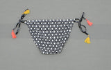 Xhilaration Women's String Bikini Swim Bottom Black / White Medium