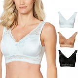 Rhonda Shear 3 Pack Betty Pin-Up Bras with Back Closure and Removable Pads