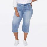 NWT NYDJ Women's Coheed Wide Leg Capri Fray Hem Jeans. A377700 18