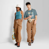 Wild Fable Wide Leg Relaxed Gauze Cargo Pants Brown Coral XL