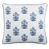 Lacourte Alysia 20 In. Square Floral Decorative Throw Pillow White / Blue