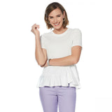 DG2 by Diane Gilman Women's Plus Size Asymmetric Ruffle Hem Top