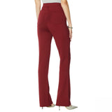 DG2 by Diane Gilman Pull On Stretch Ponte Boot Cut Pants Wine Medium Tall