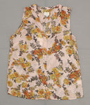 A New Day Women's Floral Print Sleeveless Button Front Blouse Shirt Top