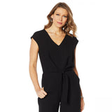 Vince Camuto Women's Tie Front Crepe Jumpsuit With Pockets