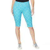 DG2 by Diane Gilman Classic Stretch Pull On Bermuda Shorts Turquoise Large