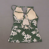 Kona Sol Women's Women's High Neck Keyhole Tankini Top Dark Green Small