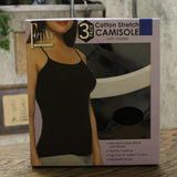 Felina Women's 3 Pack Cotton Stretch Camisoles