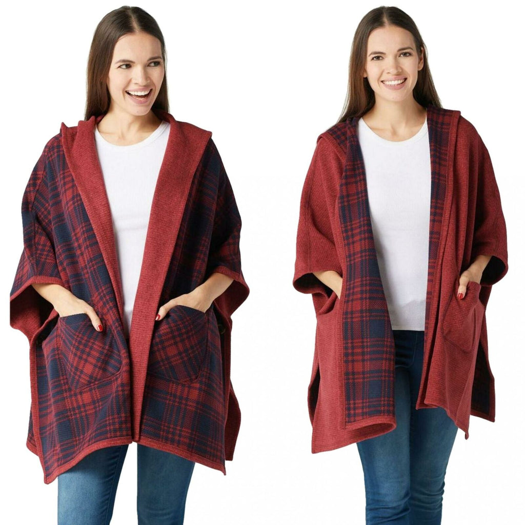 Cuddl Duds Women's Reversible Fleece Hoodie Wrap Jacket – Biggybargains