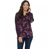 Susan Graver Women's Printed Textured Liquid Knit Tunic Top