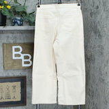 DG2 by Diane Gilman Women's Embroidered Applique Wide Leg Jeans Cream 4
