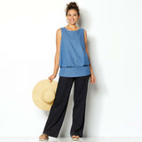 DG2 by Diane Gilman Women's Plus Size SoftCell Chambray Wide Leg Pants