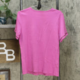 NWT Lemon Way Womens Perfect Pima Scallop-Detail Tee. 641517 Large