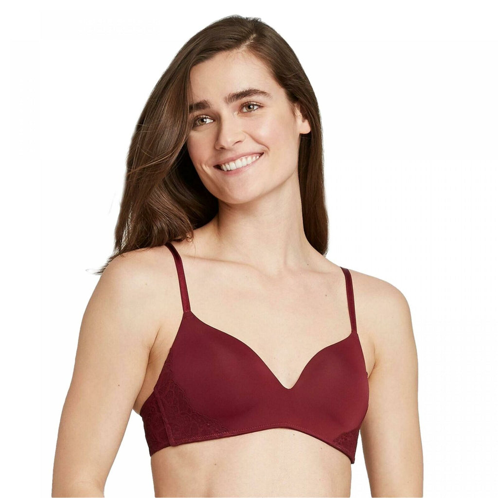Auden Women's Bliss Lightly Lined Wirefree Bra With Lace – Biggybargains