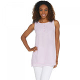 Linea by Louis Dell'Olio Women's Sleeveless Henley Swing Top