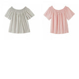 A New Day Women's Striped Short Sleeve Smocked Yoke Top