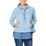 DG2 by Diane Gilman Women's Relaxed Lightweight Chambray Jean Jacket