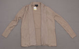 Liz Claiborne Women's Petite Open-Front Ribbed Cardigan Sweater Brown PM