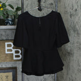 Laurie Felt Women's Scooped V-Neck Peplum Blouse